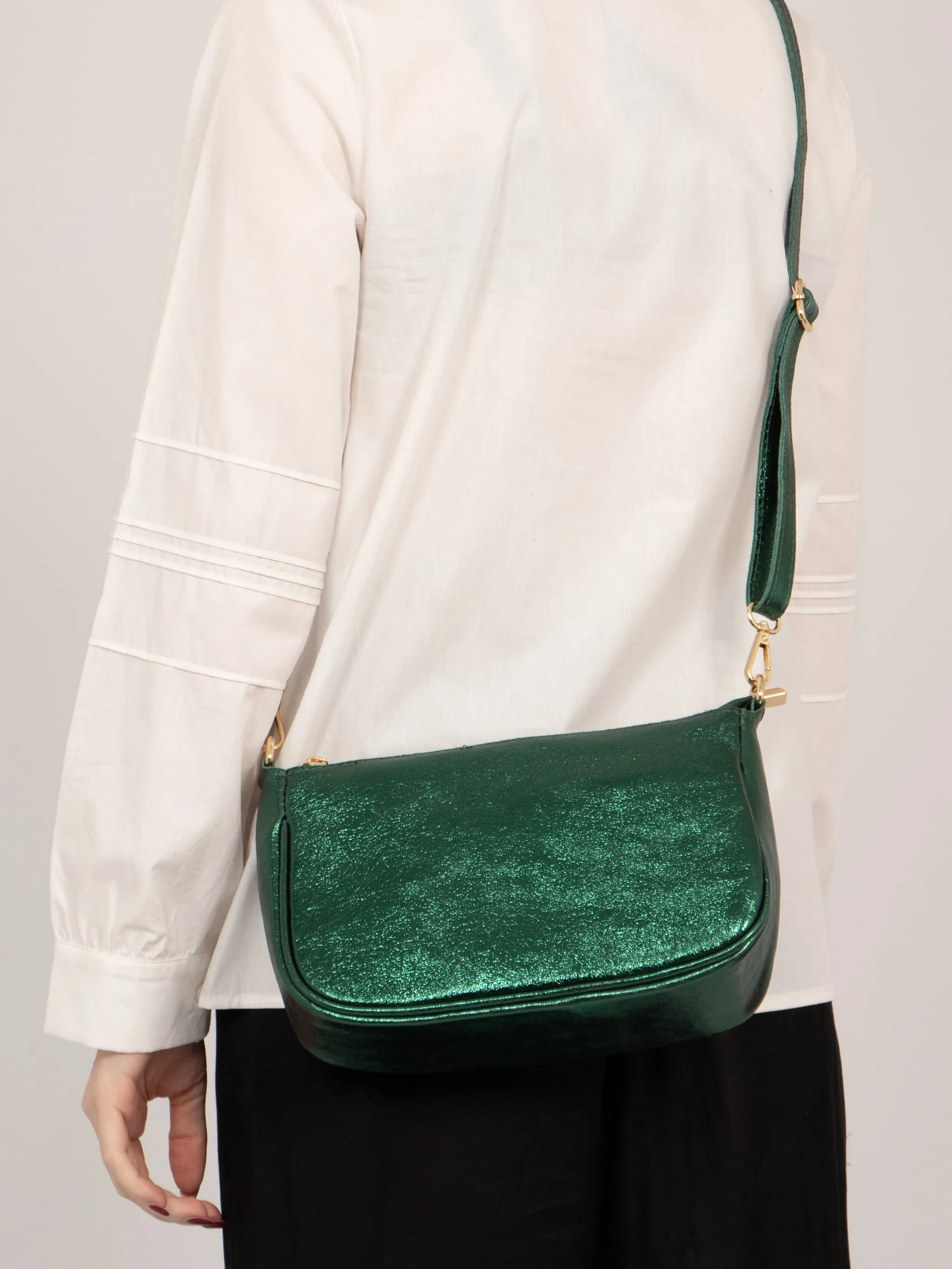 Chloe Baguette Bag - Green, Metallic