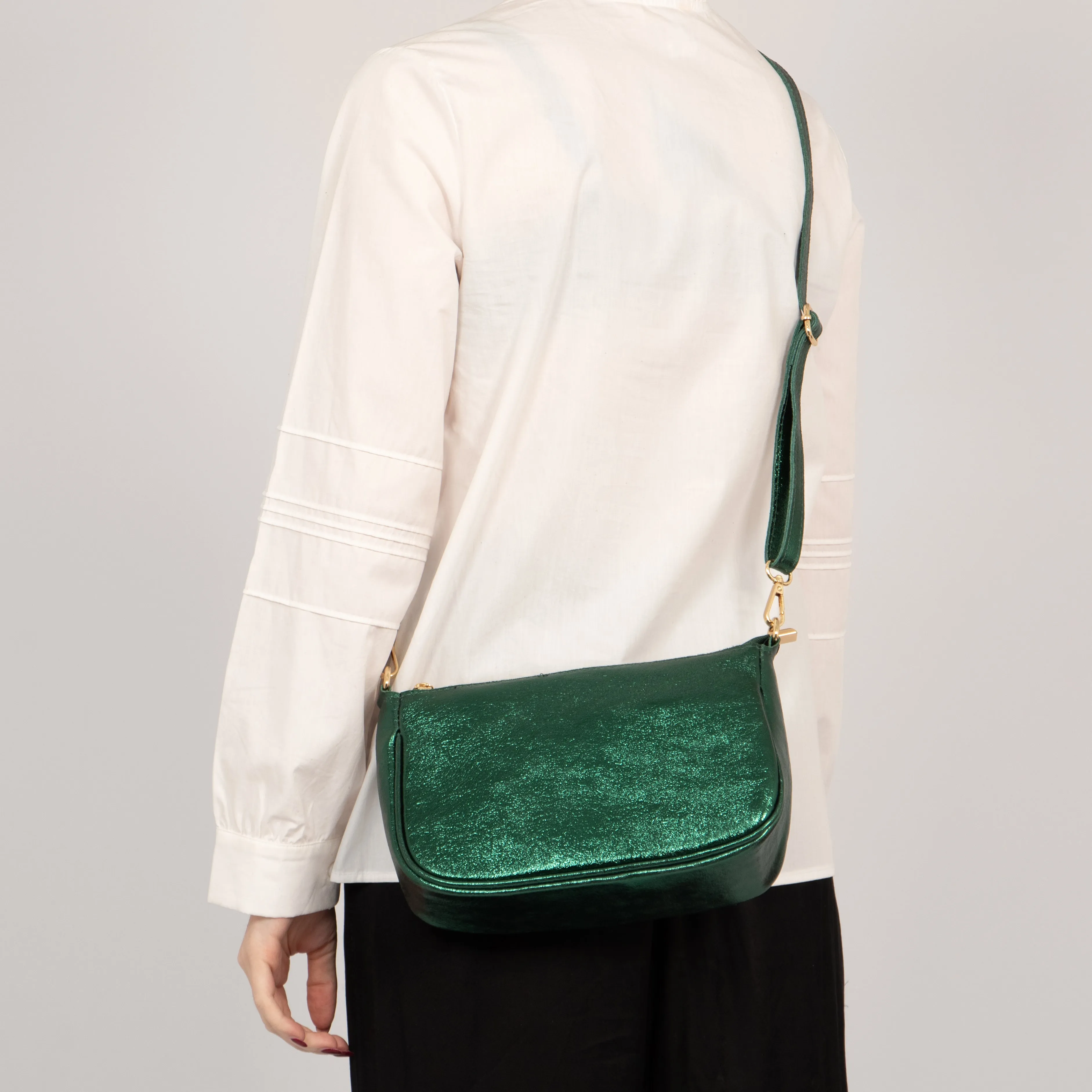 Chloe Baguette Bag - Green, Metallic