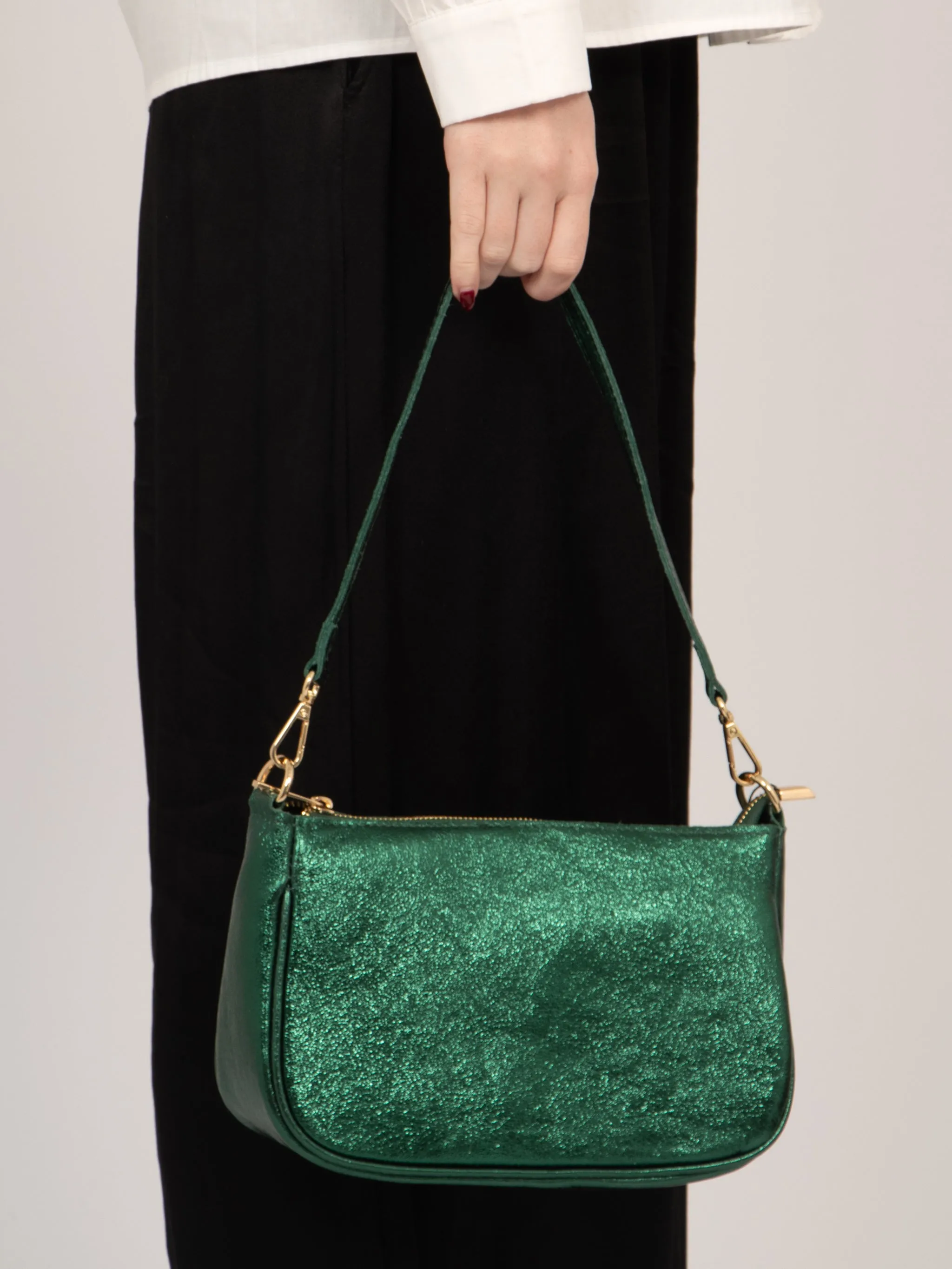 Chloe Baguette Bag - Green, Metallic