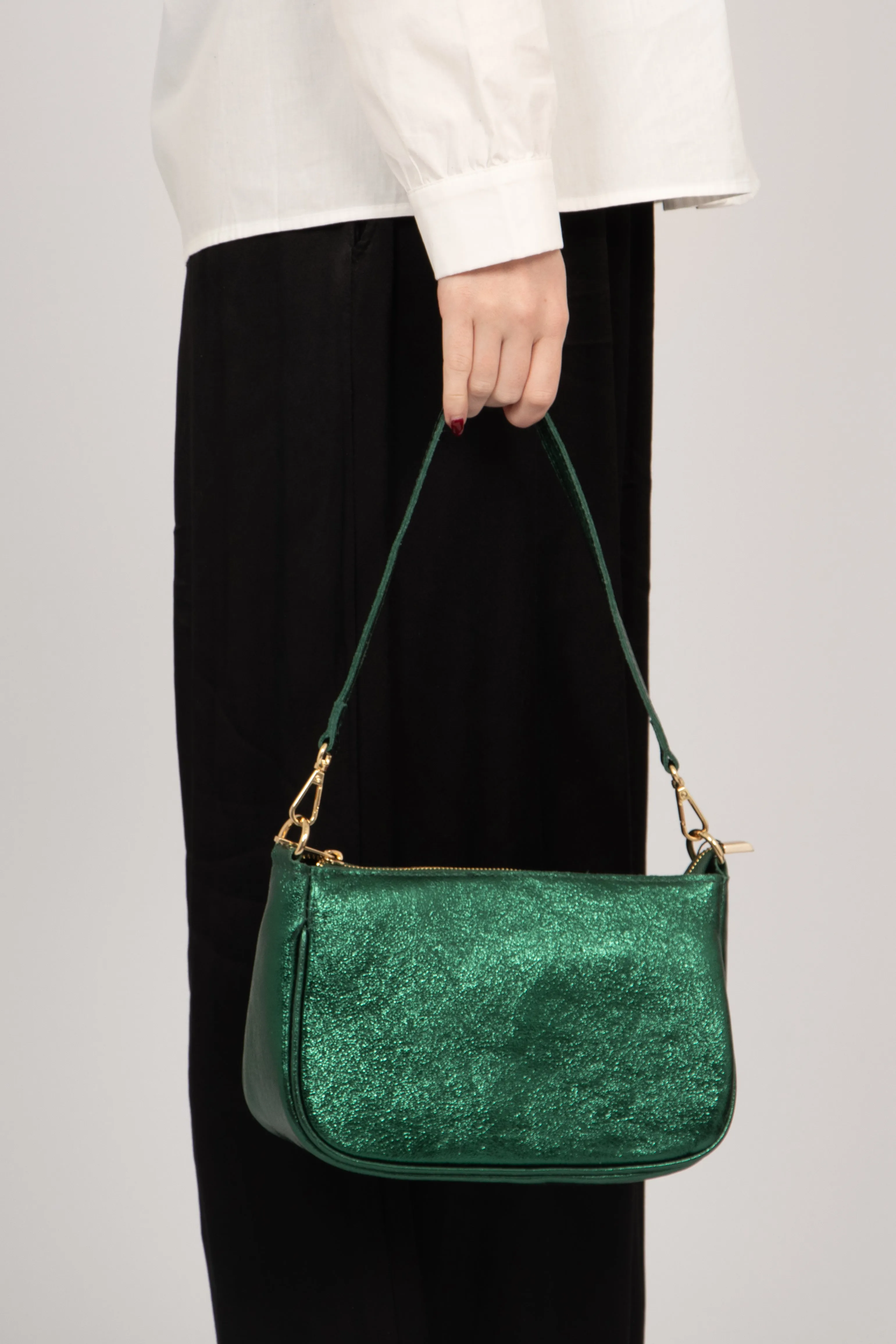 Chloe Baguette Bag - Green, Metallic