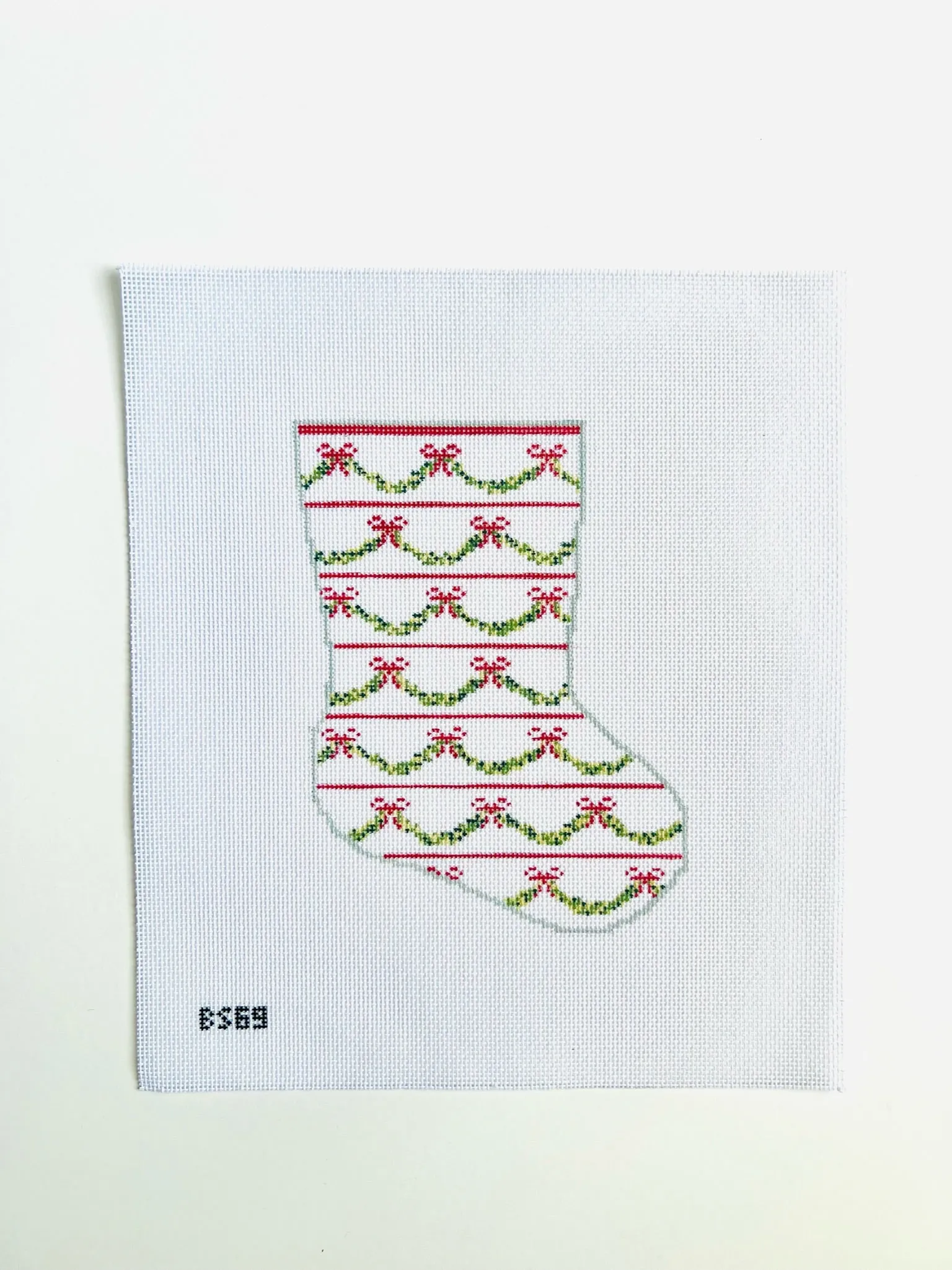 Christmas Garland Gala Ornament Sized Stocking Canvas