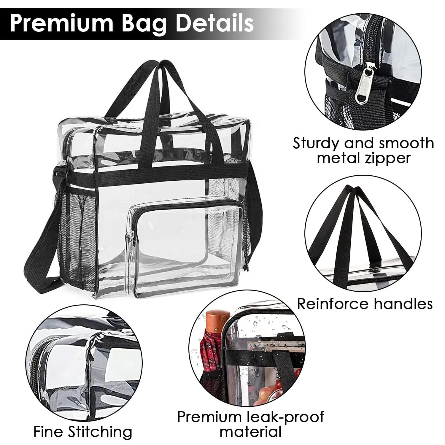 Clear Transparent Shoulder Bag Stadium Approved