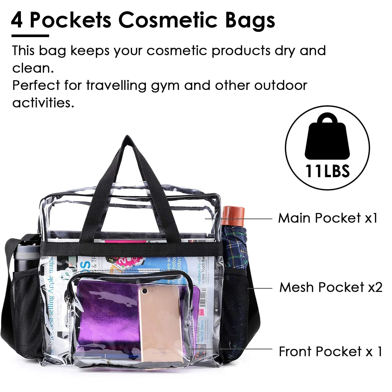 Clear Transparent Shoulder Bag Stadium Approved