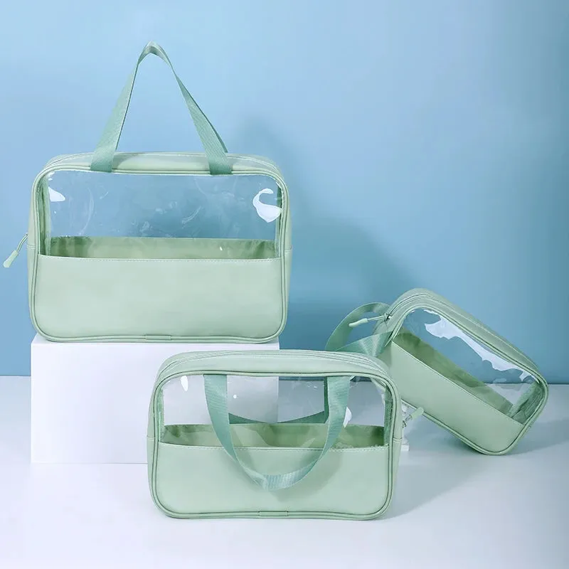 Clear Travel Toiletry Makeup Bags Water Resistant Organizer Pouch
