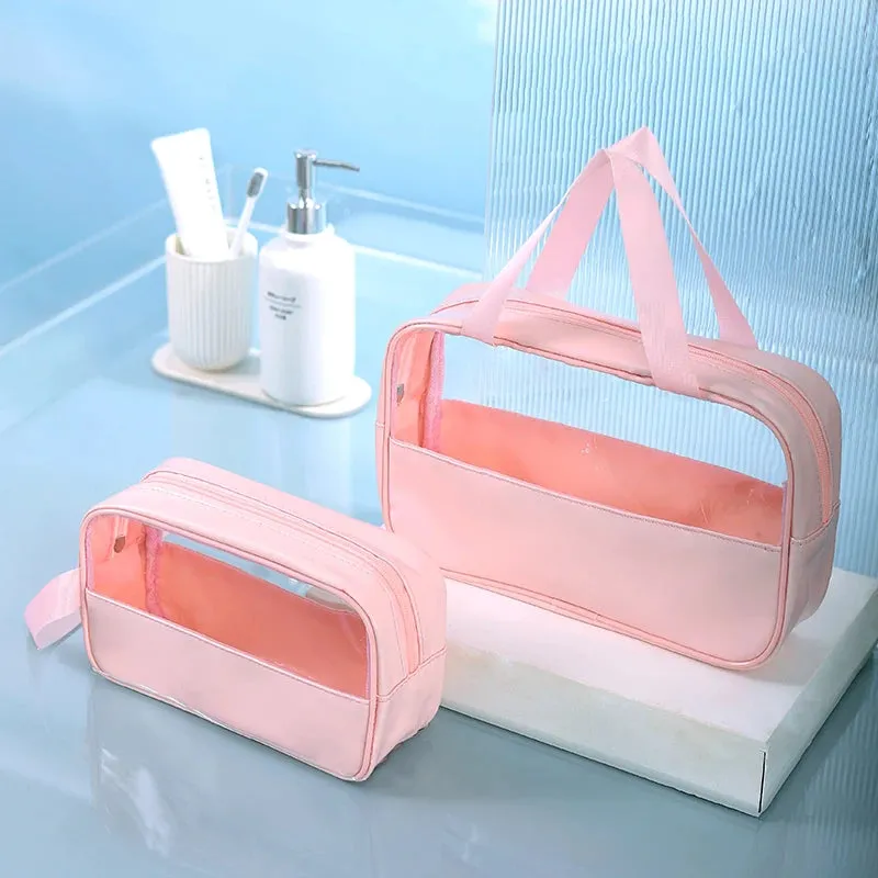 Clear Travel Toiletry Makeup Bags Water Resistant Organizer Pouch