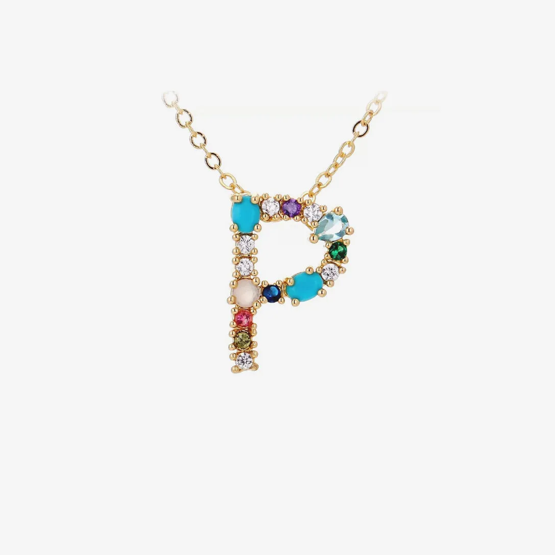 Collana con iniziale colorato