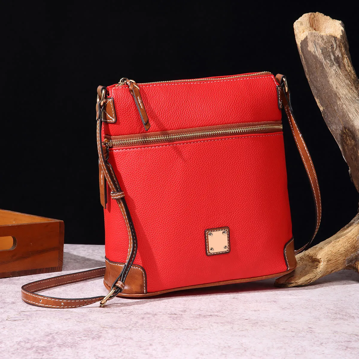 Crossbody Bag For Women Lychee Grain Texture Multi-color Leather Bag