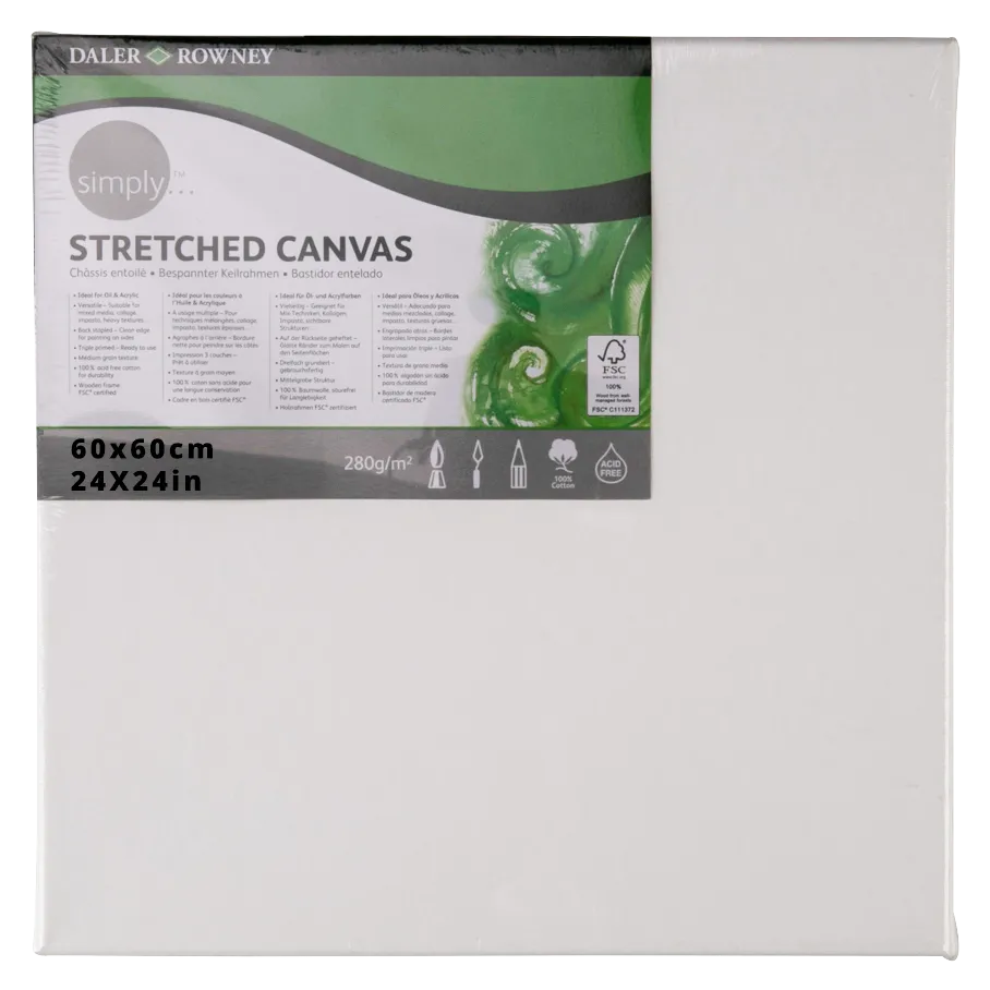 Daler Rowney Simply Stretched Canvas 60*60cm/24*24"