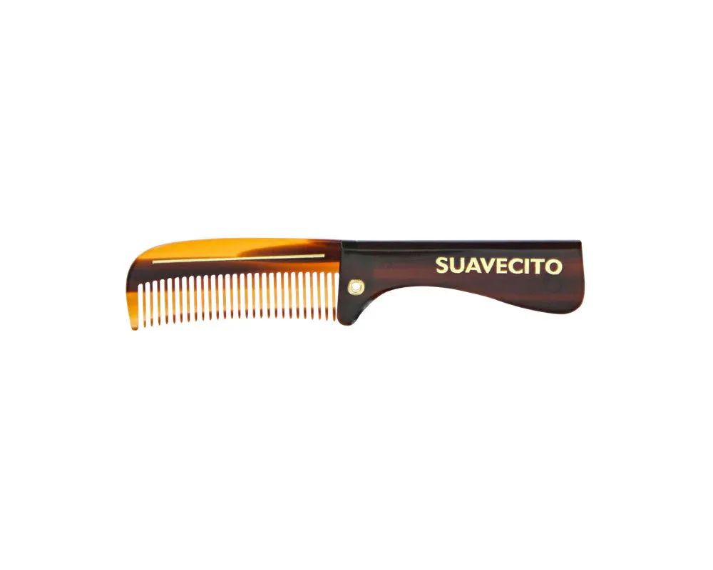 Deluxe Amber Folding Comb - Small