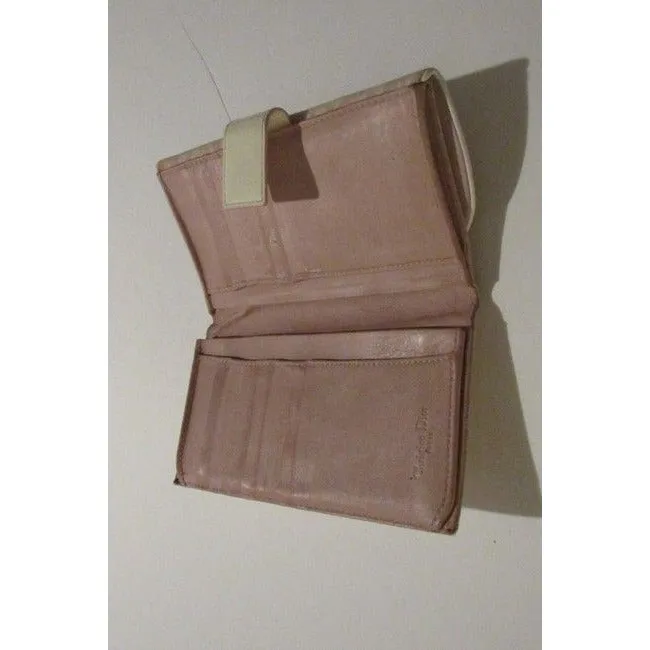 Dior, Pink Trotter/Cherry Print Canvas & Pink Leather, Tri-Fold, Saddle Bag Style Wallet with a Dangling Chrome 'D'