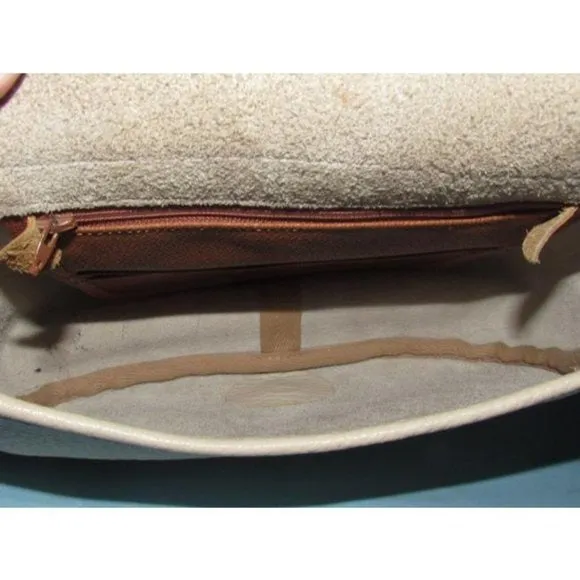 Dooney and Bourke Vintage Brown Ivory Saddle Bag