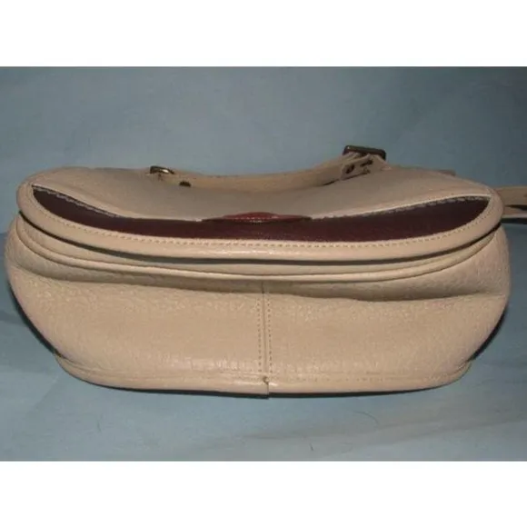 Dooney and Bourke Vintage Brown Ivory Saddle Bag