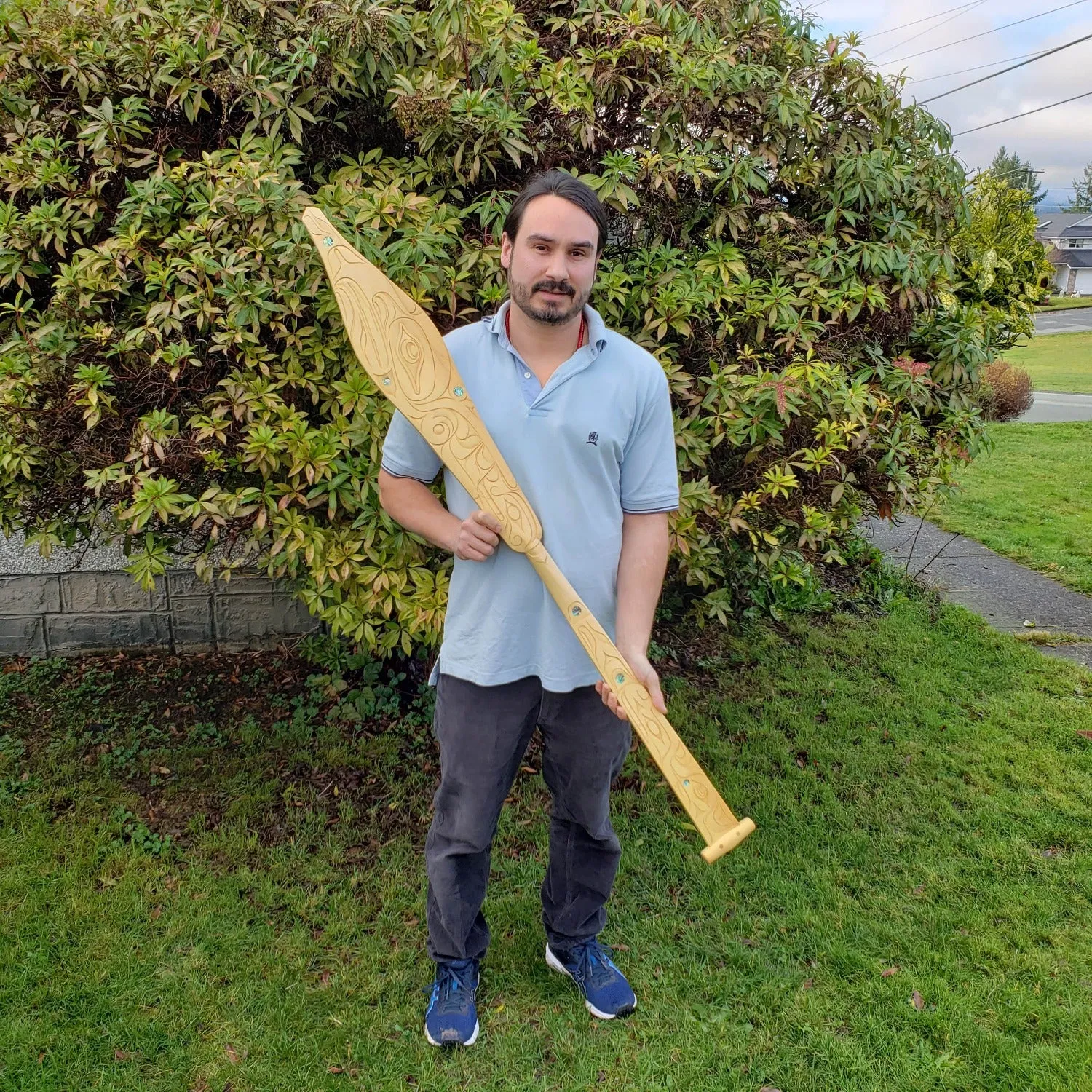 Double-sided Carved & Painted Paddle