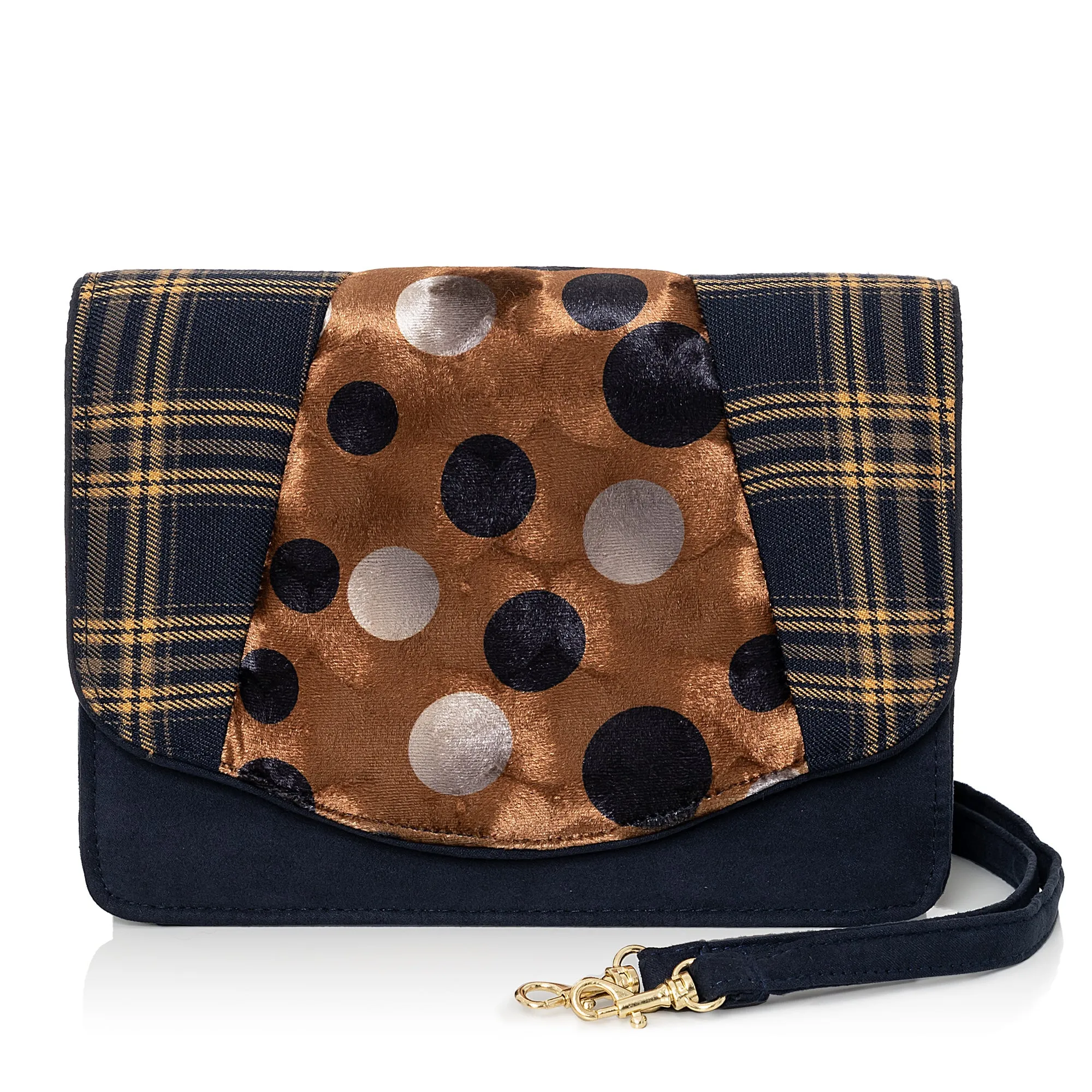 Dublin Bag Navy Mustard Matches Dee Dee Mid Heels by Ruby Shoo