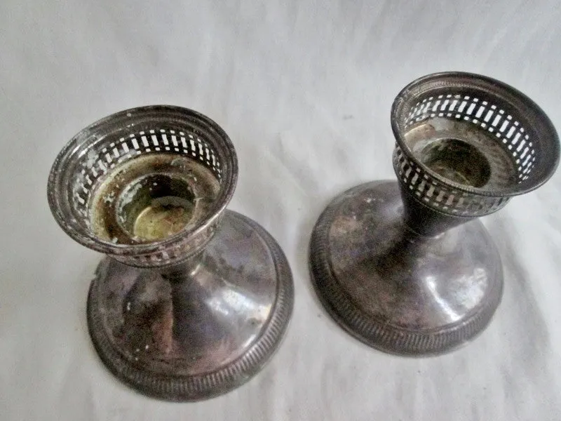 DUCHIN CREATION Set 2 STERLING SILVER Candelabra Candle Holder Candlestick Weighted