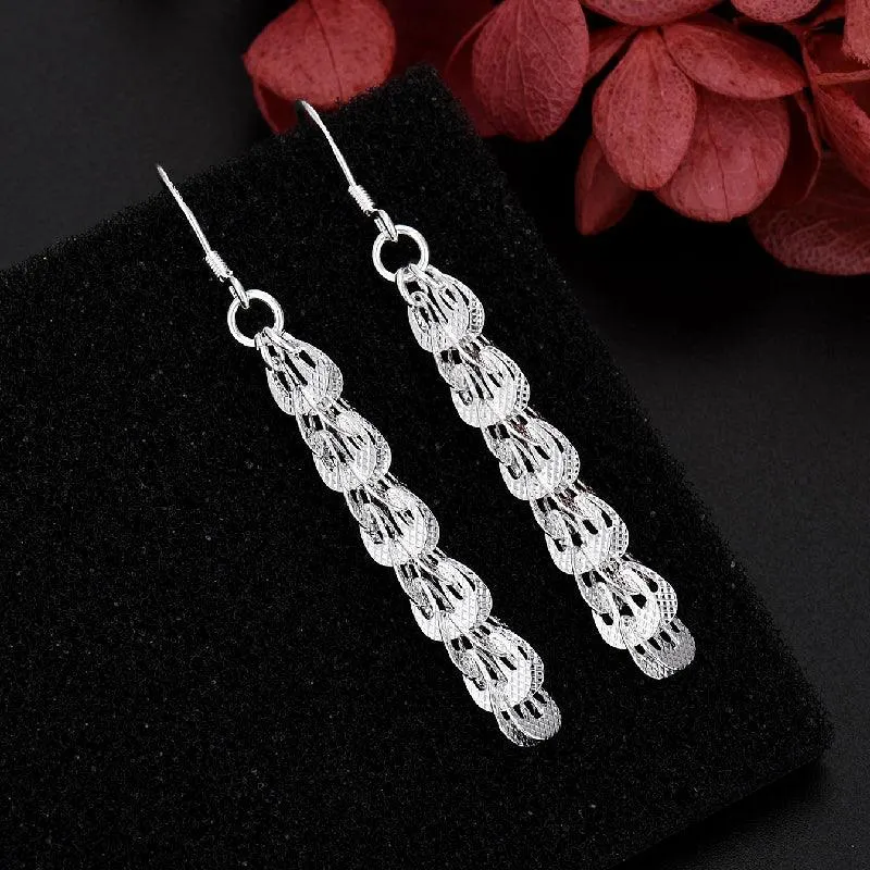 Elegant 925 Sterling Silver Jewelry Set: Bracelet and Necklace for Women