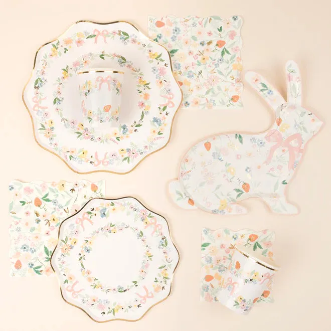Elegant Floral Bunny Shaped Plates