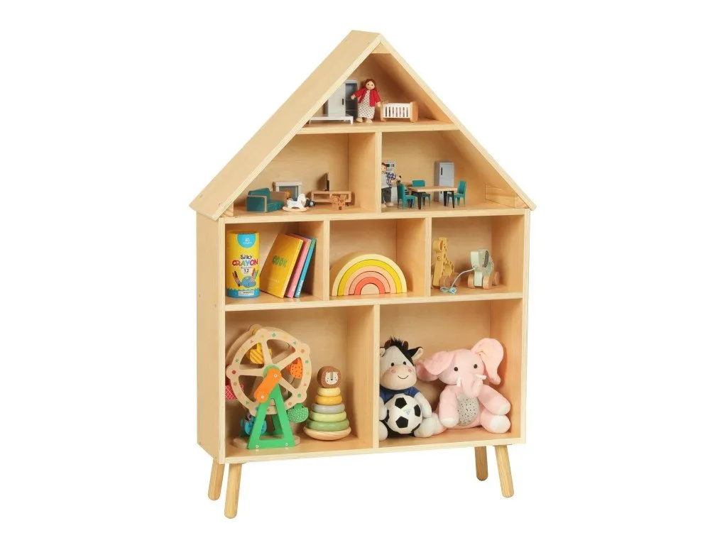EliNeli Bücherregal aus Holz für Kinder - Puppenhaus