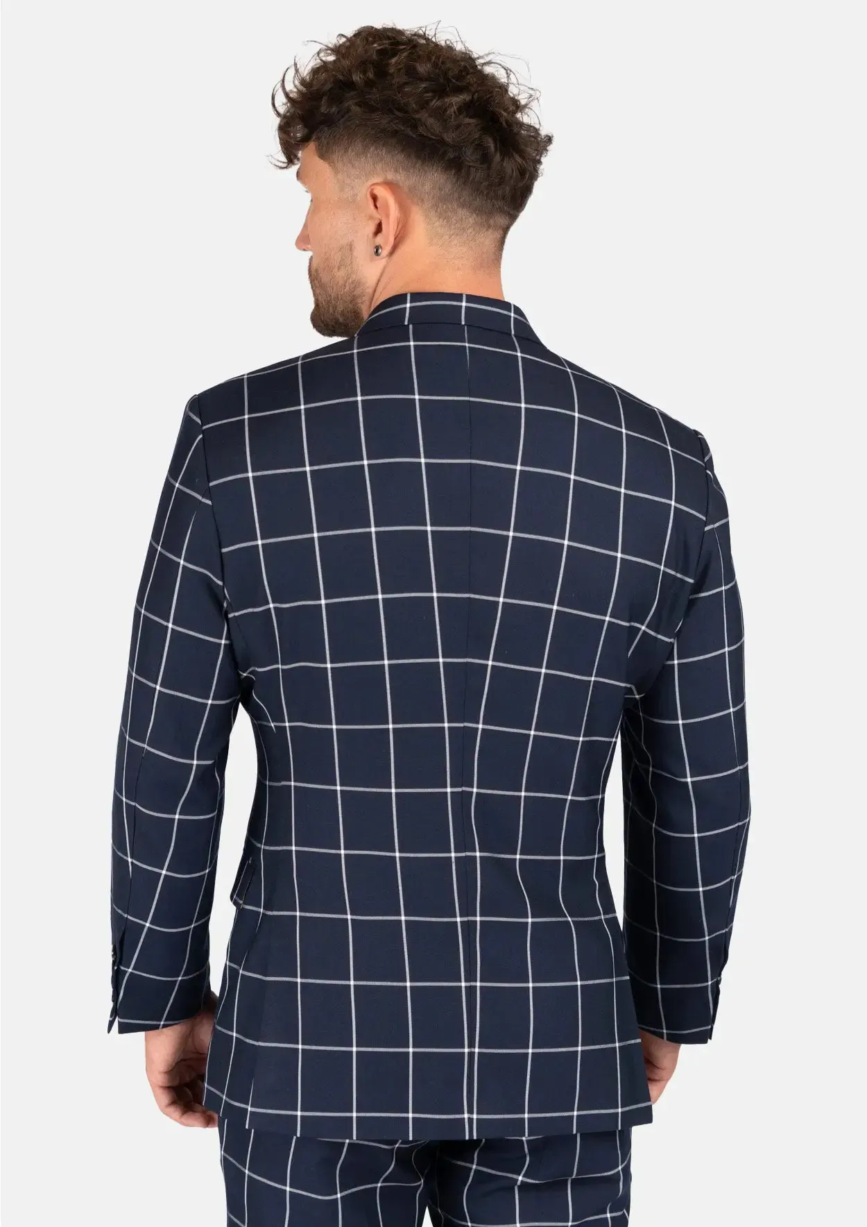 Ellis Regal Navy Windowpane Suit