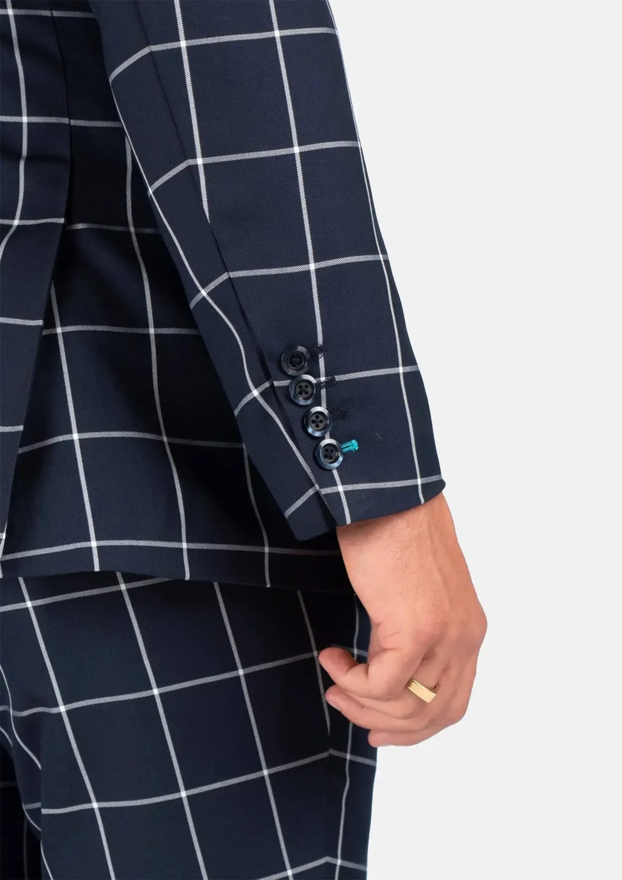 Ellis Regal Navy Windowpane Suit