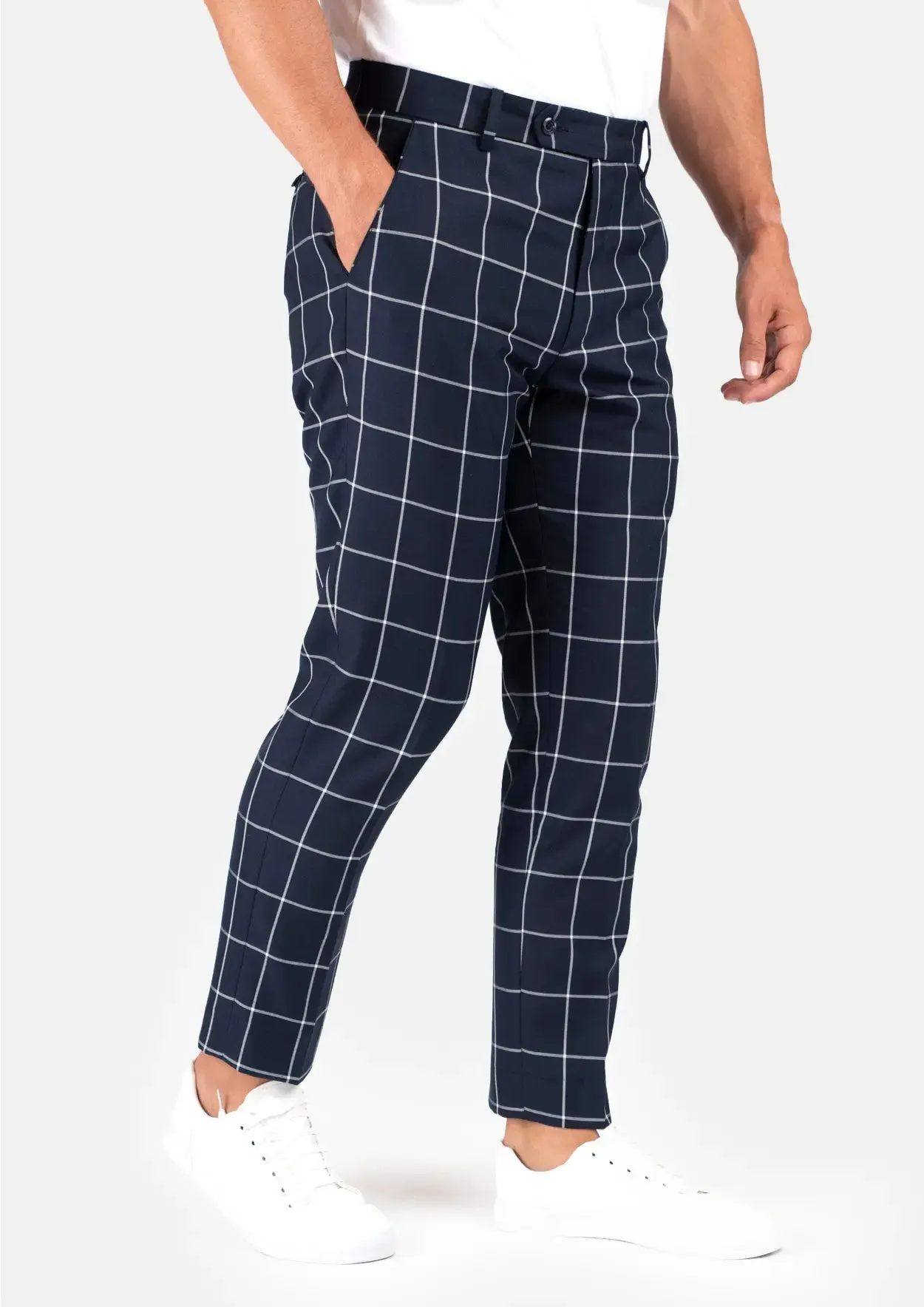 Ellis Regal Navy Windowpane Suit