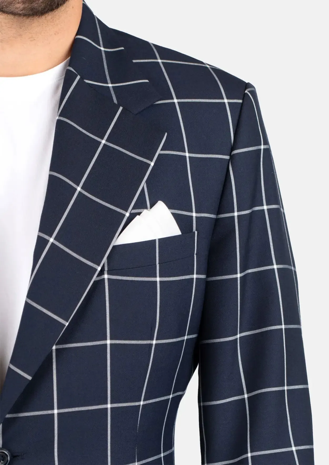 Ellis Regal Navy Windowpane Suit