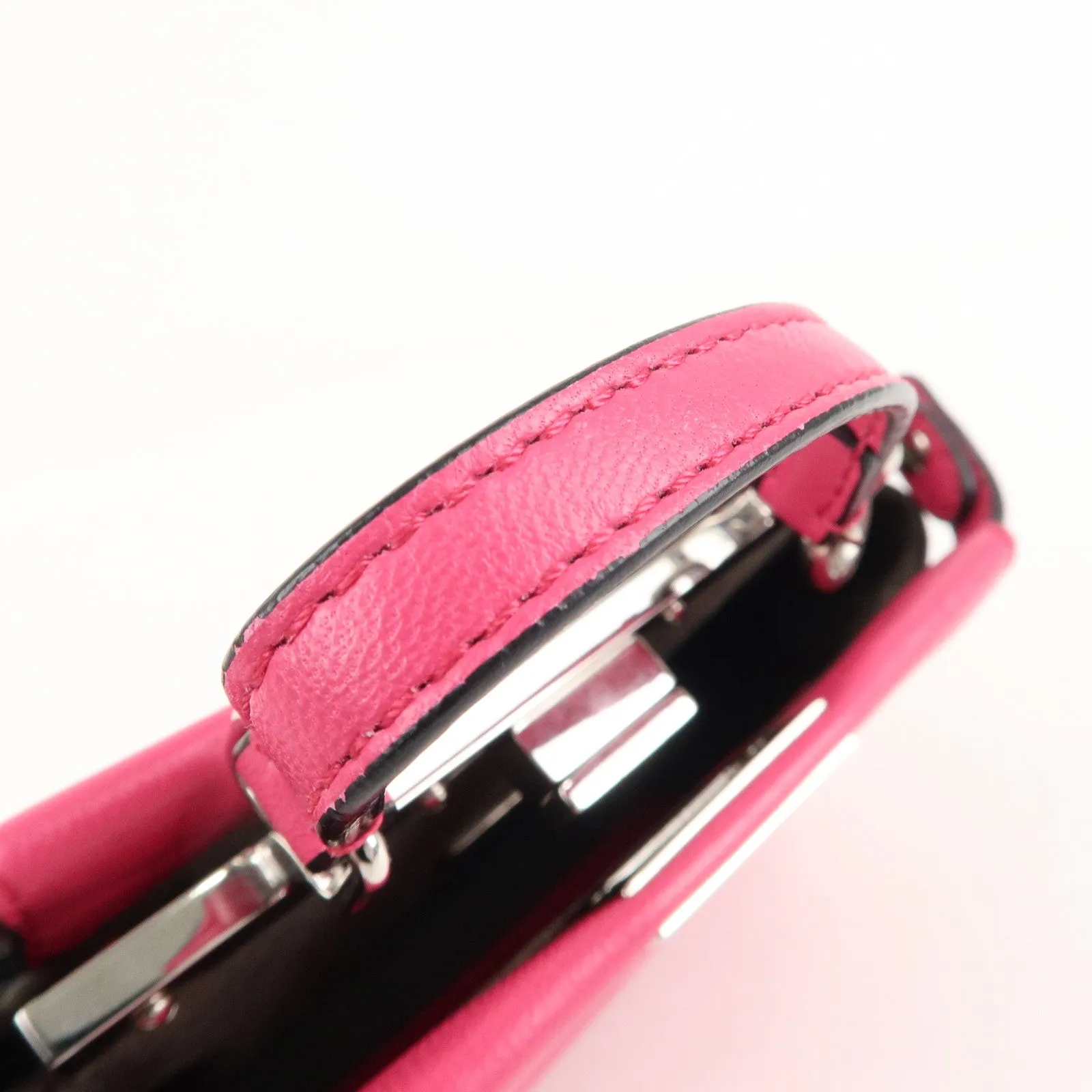 FENDI Leather Micro Peekaboo 2Way Bag Hand Bag Pink 8M0355