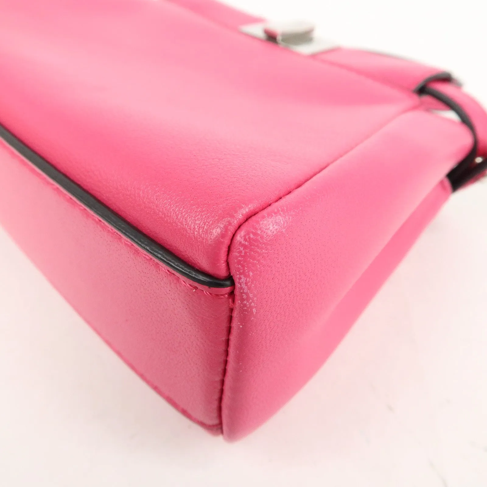 FENDI Leather Micro Peekaboo 2Way Bag Hand Bag Pink 8M0355
