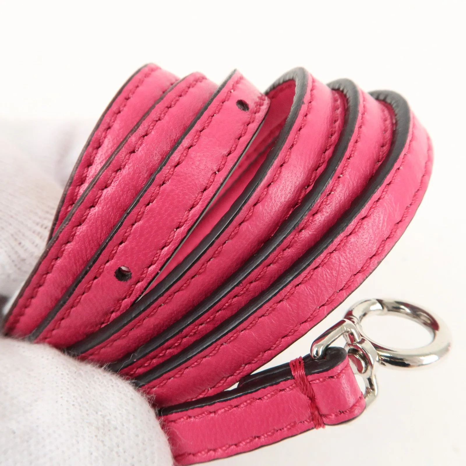 FENDI Leather Micro Peekaboo 2Way Bag Hand Bag Pink 8M0355