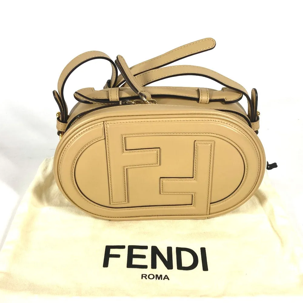 FENDI Shoulder Bag 8BS058 leather beige Pochette Crossbody Camera Case Small Olock
