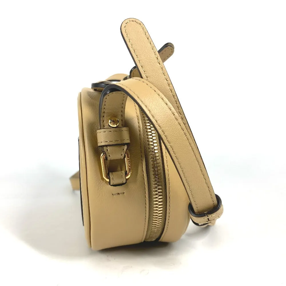FENDI Shoulder Bag 8BS058 leather beige Pochette Crossbody Camera Case Small Olock