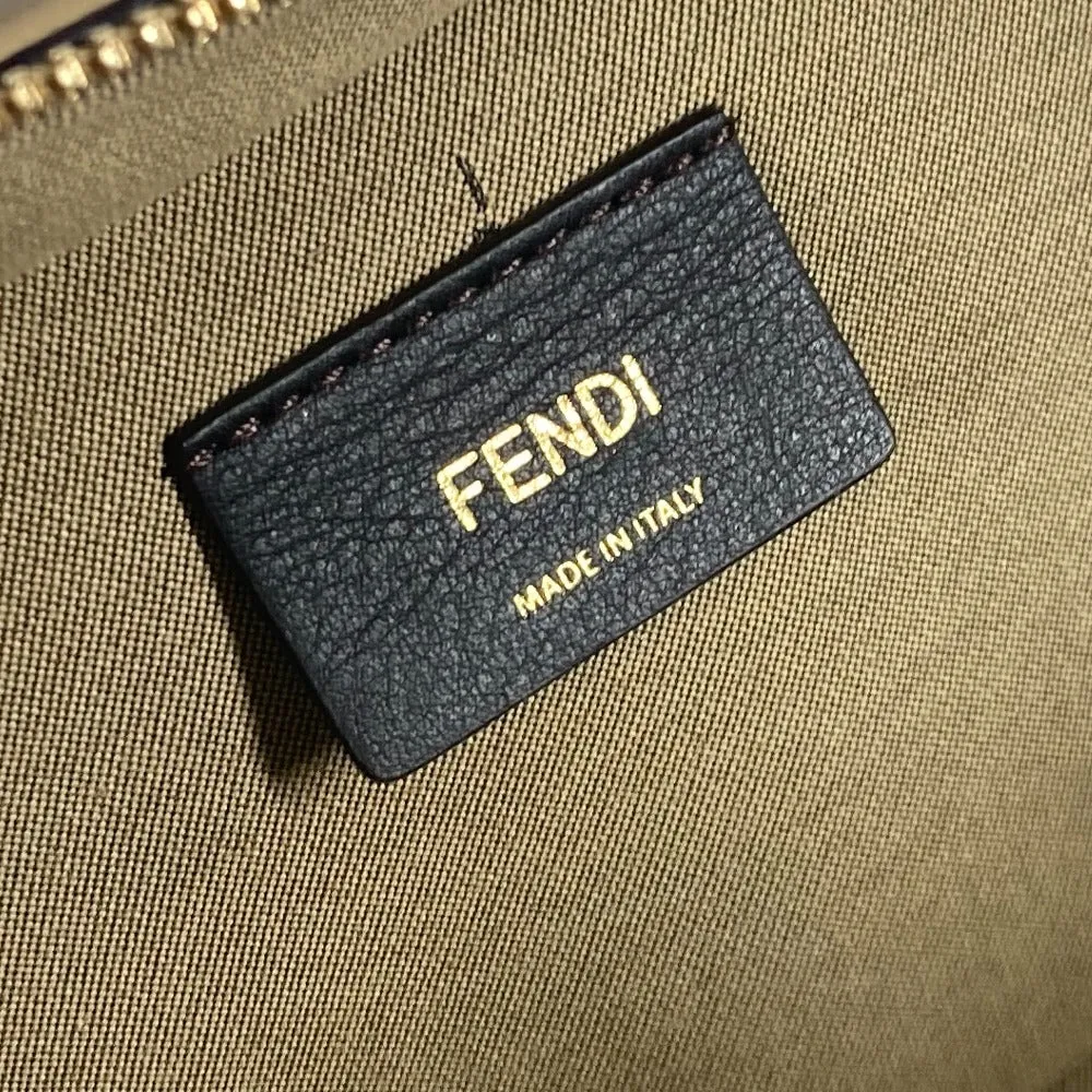 FENDI Shoulder Bag 8BS058 leather beige Pochette Crossbody Camera Case Small Olock