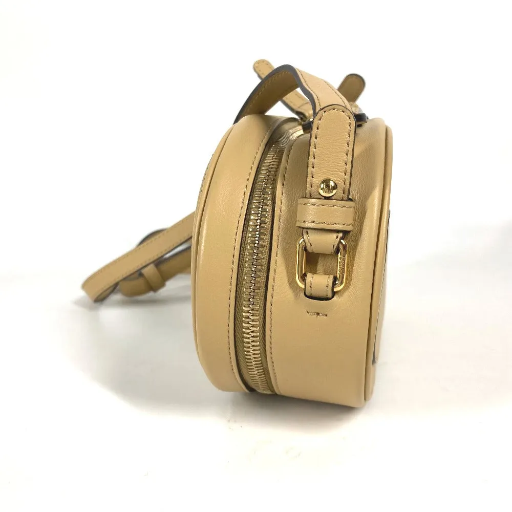 FENDI Shoulder Bag 8BS058 leather beige Pochette Crossbody Camera Case Small Olock
