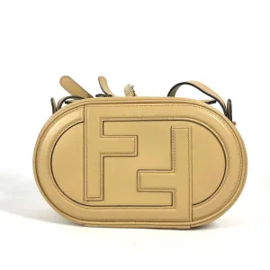 FENDI Shoulder Bag 8BS058 leather beige Pochette Crossbody Camera Case Small Olock