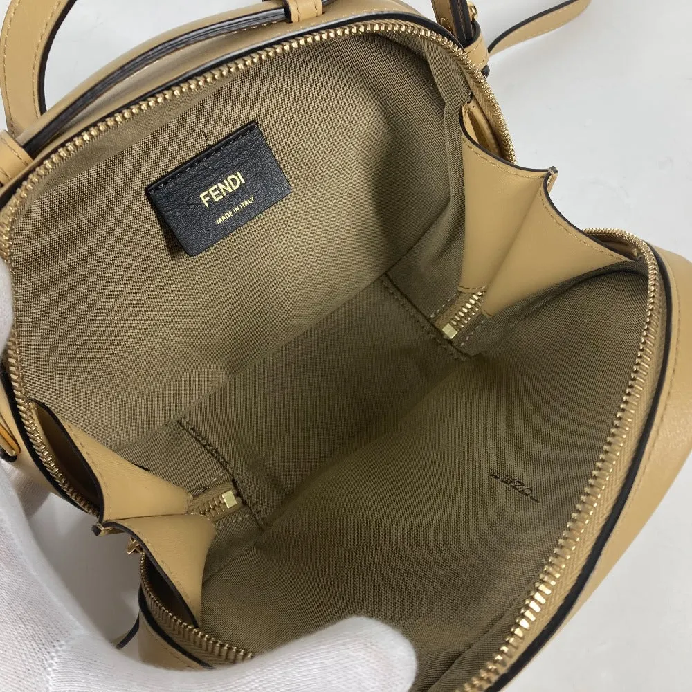 FENDI Shoulder Bag 8BS058 leather beige Pochette Crossbody Camera Case Small Olock