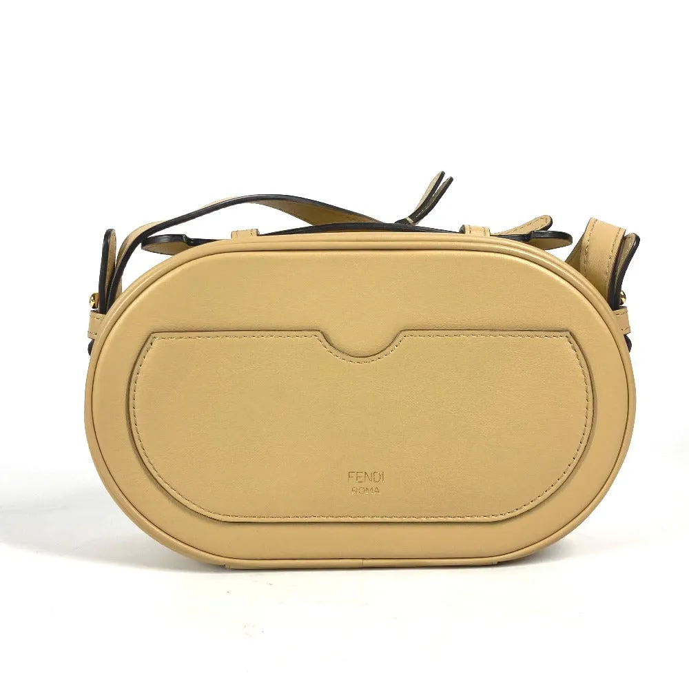 FENDI Shoulder Bag 8BS058 leather beige Pochette Crossbody Camera Case Small Olock