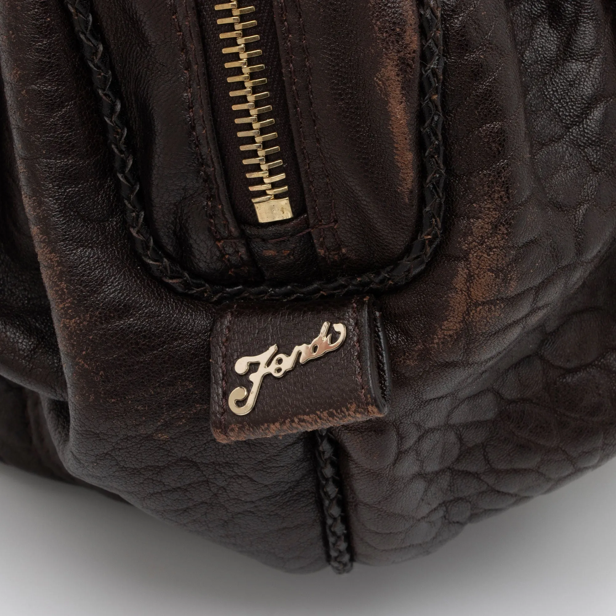 Fendi Tortuga Leather Zucca Spy Baby Satchel (SHF-FazHBh)