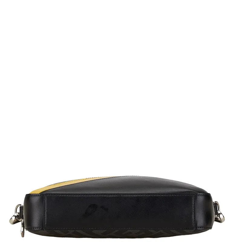 Fendi Zucca Diagonal Camera Shoulder Bag Black Gray