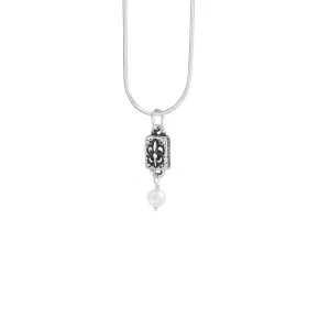 Fleur de Lis Brick Mini Pearl Pendant
