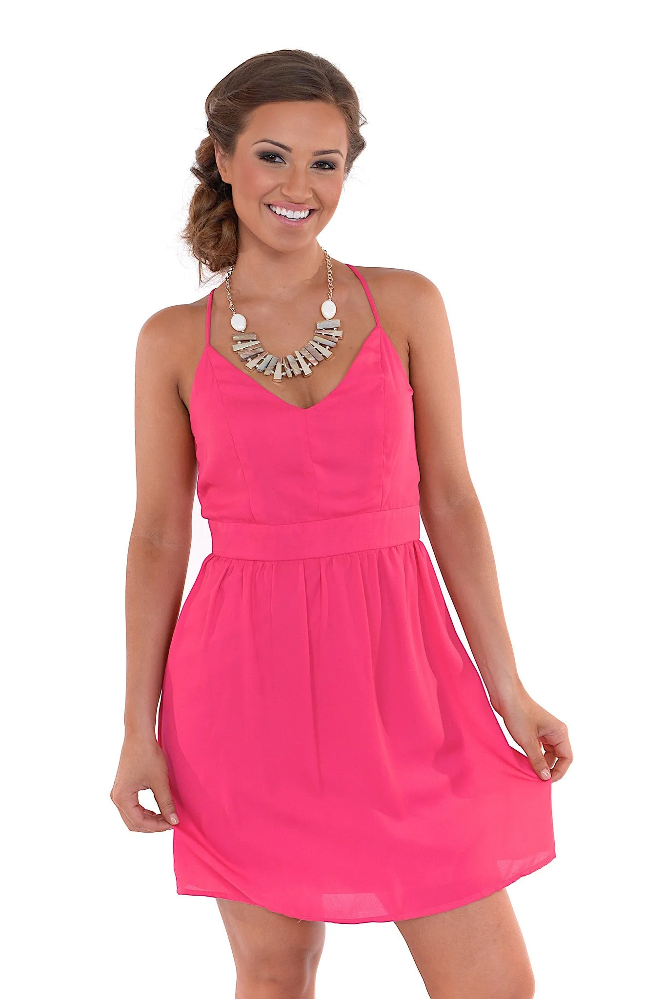 Flirty Shades Of Fame Dress - Fuchsia