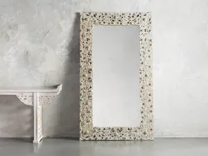 Flourish Grand Floor Mirror in White
