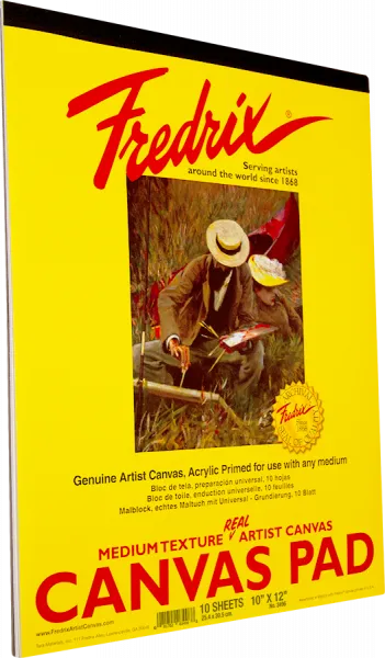 Fredrix Canvas Pads White (10x12)"- 10 Sheets