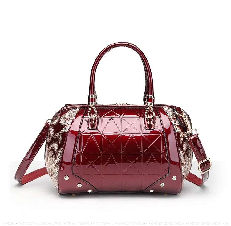 (Free Shipping) Embroidery Waterproof Beautiful Leather Handbag