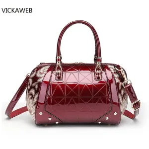 (Free Shipping) Embroidery Waterproof Beautiful Leather Handbag