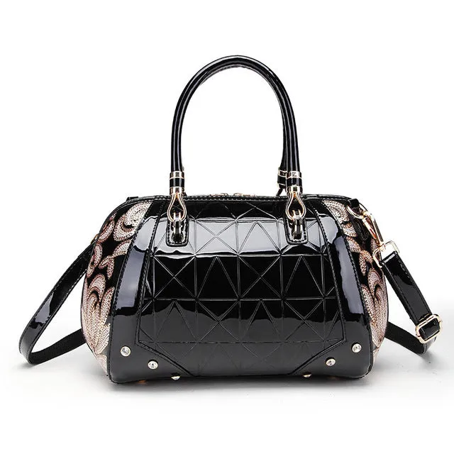(Free Shipping) Embroidery Waterproof Beautiful Leather Handbag