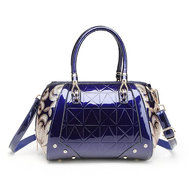 (Free Shipping) Embroidery Waterproof Beautiful Leather Handbag