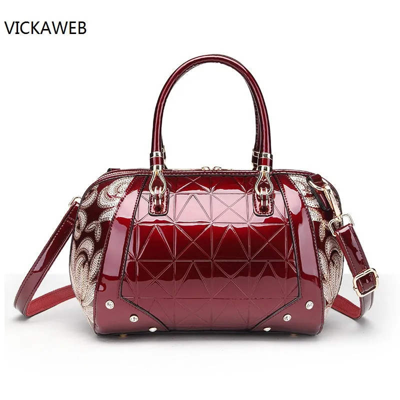 (Free Shipping) Embroidery Waterproof Beautiful Leather Handbag