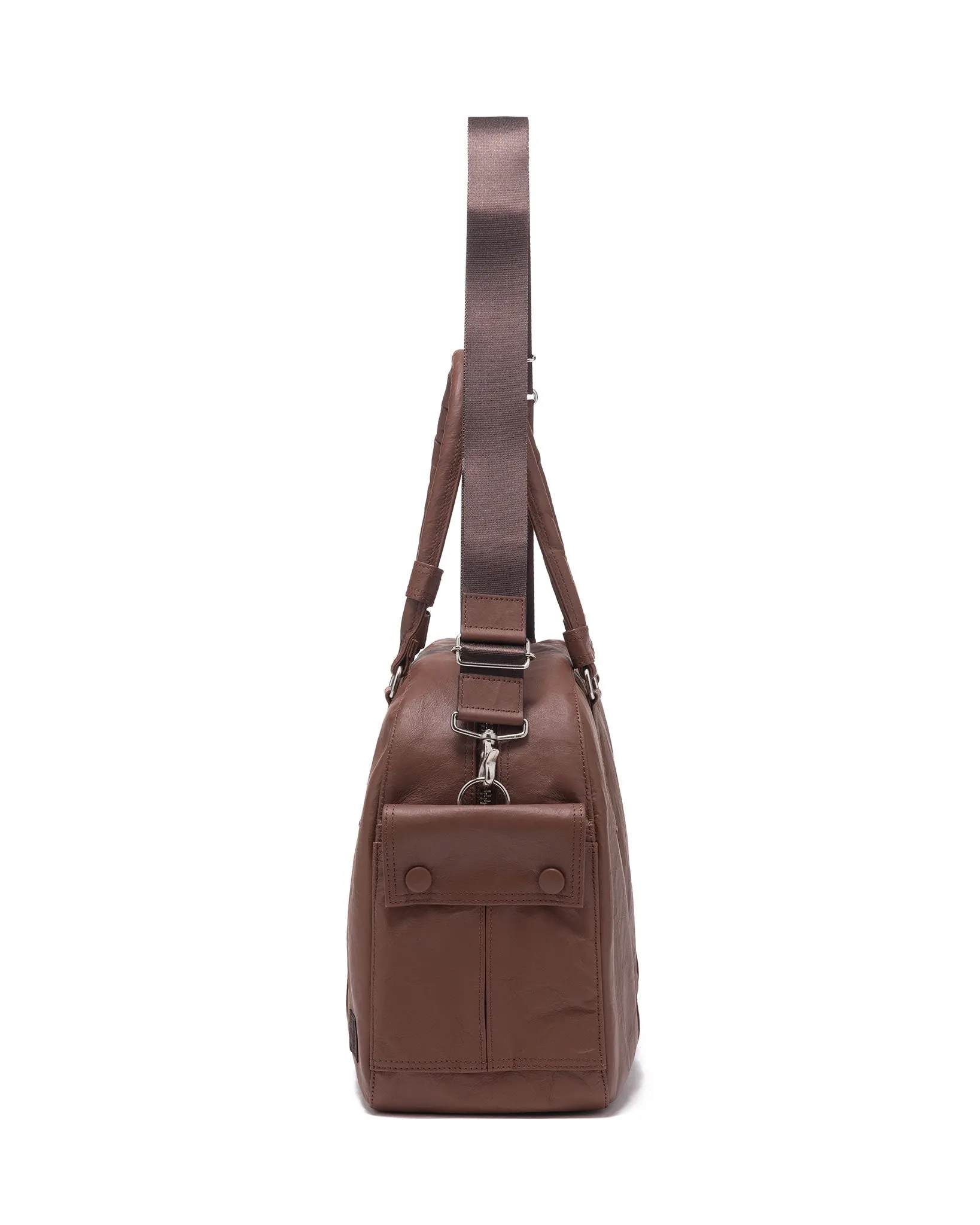 Freestyle Dyneema Leather 2Way Boston Bag Brown