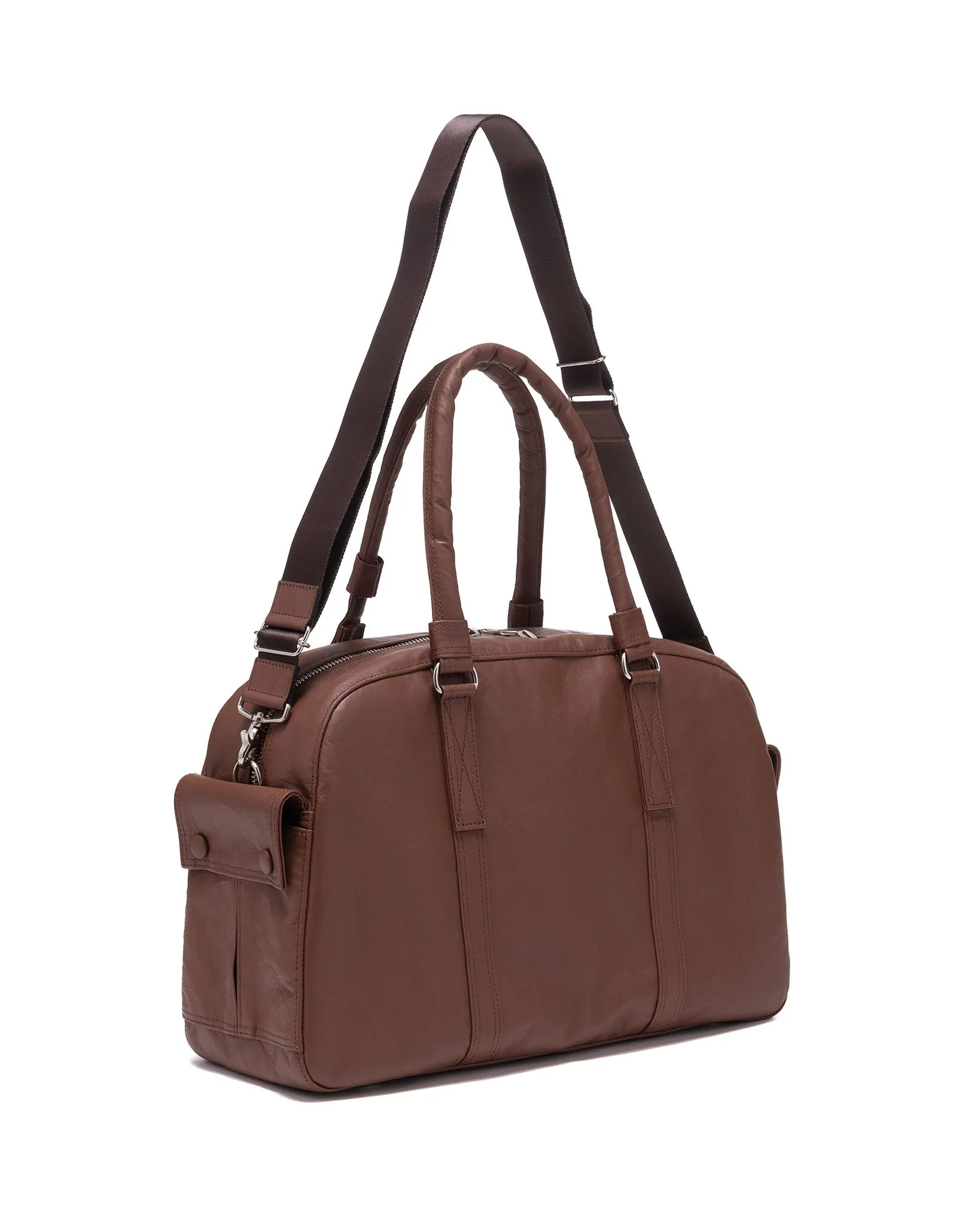 Freestyle Dyneema Leather 2Way Boston Bag Brown