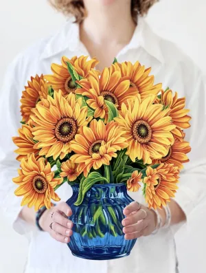 Freshcut Paper FP 3737T Sunflowers - Blue Vase Greeting Card Tester